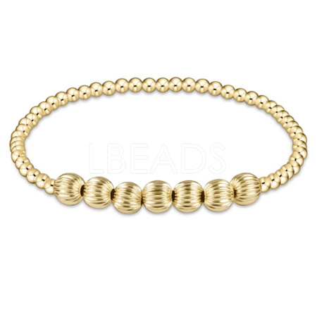 Bohemia Brass Round Beaded Stretch Bracelets TK0566-24-1