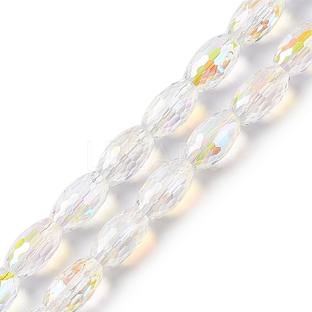 AB Color Plated Transparent Electroplate Beads Strands EGLA-H104-05D-1