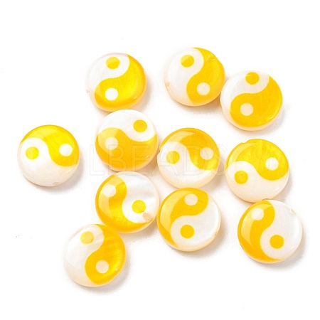 Printed Natural Freshwater Shell Beads SHEL-R129-07A-03-1