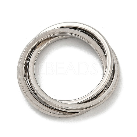 201 Stainless Steel Trinity Interlocking Ring Finger Rings FS-WG6776A-05-1