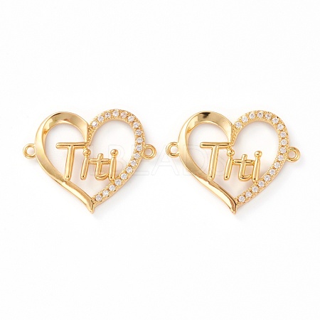 Brass Micro Pave Clear Cubic Zirconia Links ZIRC-Z007-15G-1