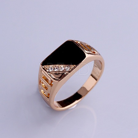 Alloy Micro Pave Cubic Zirconia Finger Rings for Men FS-WGE231C-12-1