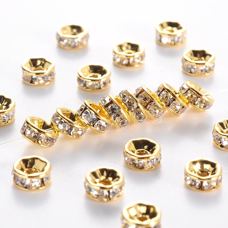 Brass Grade A Rhinestone Spacer Beads - Lbeads.com