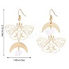 Alloy Moth with Natural Quartz Crystal Beaded Long Dangle Earrings JE985A-6