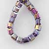 Electroplate Glass Beads Strands EGLA-R030-6x6mm-09-2