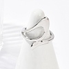 Hollow Triangle Brass Open Cuff  Rings for Women RJEW-G343-13P-2