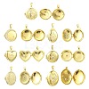 7Pcs 7 Styles Brass Micro Pave Clear Cubic Zirconia Locket Pendants KK-CJ0005-71-1