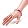 5Pcs 5 Colors Column Polymer Clay Stretch Beaded Bracelets BJEW-JB08765-4
