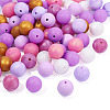 80Pcs 8 Styles Round Food Grade Silicone Beads SIL-TA0002-07-3