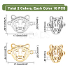 20Pcs 2 Colors 201 Stainless Steel Connector Charms STAS-DC0009-24-2