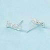 Brass Word Baby Stud Earrings for Women KK-A172-20S-1