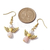 Angel Antique Golden Alloy & Resin Dangle Earrings EJEW-JE05686-01-3
