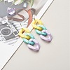 Colorful Dainty Curb Chain Trendy Acrylic Stud Earrings for Girl Women EJEW-JE04608-5