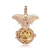 Golden Plated Brass Hollow Round Cage Pendants KK-J252-04G-2