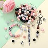89Pcs Colorful Pattern Printed Silicone Beads Sets SIL-SZ0002-54B-5