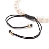 Natural Shell & Pearl Braided Bead Bracelet BJEW-JB08237-7