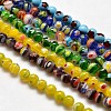 Round Millefiori Glass Beads Strands LK-P001-M-1