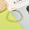 2 Layered Brass Curb Chains Anklets AJEW-AN00311-01-4