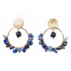 Brass Dangle Stud Earrings EJEW-JE04163-4