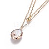 Plated Natural Baroque Pearl Keshi Pearl Tiered Necklaces NJEW-JN02323-3