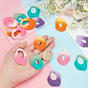 16Pcs 8 Style Spray Painted Iron Pendants IFIN-PH0001-90-3