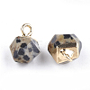 Electroplate Natural Dalmatian Jasper Charms X-G-S344-08D-2