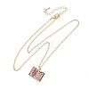 Brass Enamel Book Pendant Necklaces for Women KK-CBAF5B9-01G-08-2