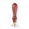 DIY Letter Scrapbook Brass Wax Seal Stamps and Wood Handle Sets AJEW-PH0010-E-1