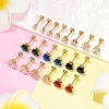 Heart Glass Ear Fake Plugs EJEW-H105-25G-E-2
