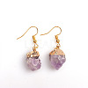 Nuggets Natural Amethyst Pendant Necklaces & Dangle Earrings Sets FS-WGD81FA-01-3