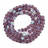 Imitate Austrian Crystal Bicone Frosted Glass Beads Strands EGLA-A039-T6mm-MB04-2