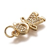 Brass Micro Pave Clear Cubic Zirconia Pendants ZIRC-C020-36G-3
