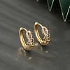 Brass Micro Pave Cubic Zirconia Heart Hoop Earrings for Women WG82A9C-01-2
