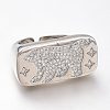 Adjustable Brass Micro Pave Clear Cubic Zirconia Open Cuff Rings ZIRC-I049-34-3