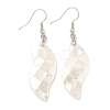 Rack Plating Brass Natural White Shell Dangle Earrings EJEW-N055-52H-1