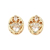 Brass Micro Pave Cubic Zirconia Beads KK-A259-08G-1
