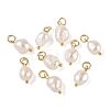 Grade B Natural Cultured Freshwater Pearl Charms X-PALLOY-JF01497-01-2