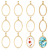 10Pcs 304 Stainless Steel Open Back Bezel Oval Pendants PALLOY-UN00037-1