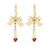 Bowknot Brass Micro Pave Cubic Zirconia Leverback Earrings EJEW-H182-02G-4