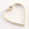 Rack Plating Alloy Heart Open Back Bezel Pendants LS-PALLOY-S047-12E-FF-2