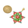 Christmas Snowflake Electroplate Glass Bead Woven Pendant Decorations HJEW-JM00952-3
