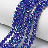 Electroplate Opaque Solid Color Glass Beads Strands EGLA-A034-P8mm-I14-1