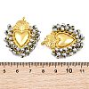 Alloy & Glass Seed Beaded Pendants GL-CBA96FD-01G-4