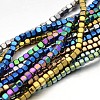 Cube Electroplate Non-magnetic Synthetic Hematite Beads Strands G-P110-03-1