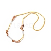 Gemstone Chips & Plastic Pearl & Glass Seed Waist Beads NJEW-C00031-4