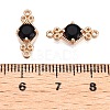 Brass Pave Faceted Glass Connector Charms FIND-T070-03B-3