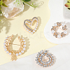 4Pcs 4 Styles Alloy Rhinestone Brooches for Clothes JEWB-CN0001-06-3