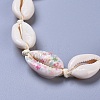 Adjustable Cowrie Shell Beaded Necklace and Bracelets Jewelry Sets SJEW-JS01019-04-3