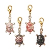 Tortoise Alloy Enamel Pendant Decorations HJEW-JM00887-1