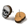 Wood Stud Earrings EJEW-Z054-02N-2